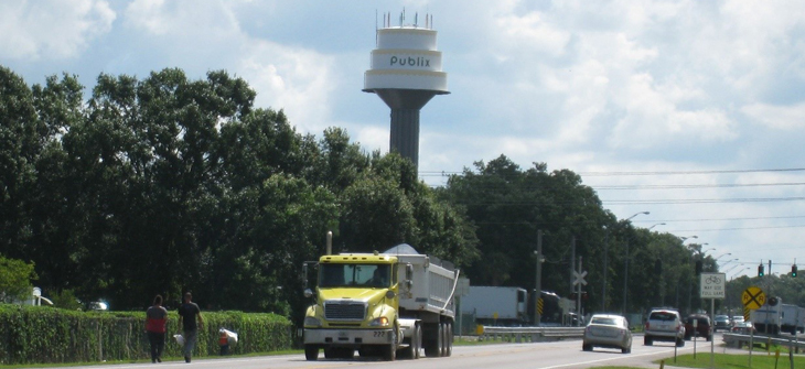 Public water tower from US 92 looking west